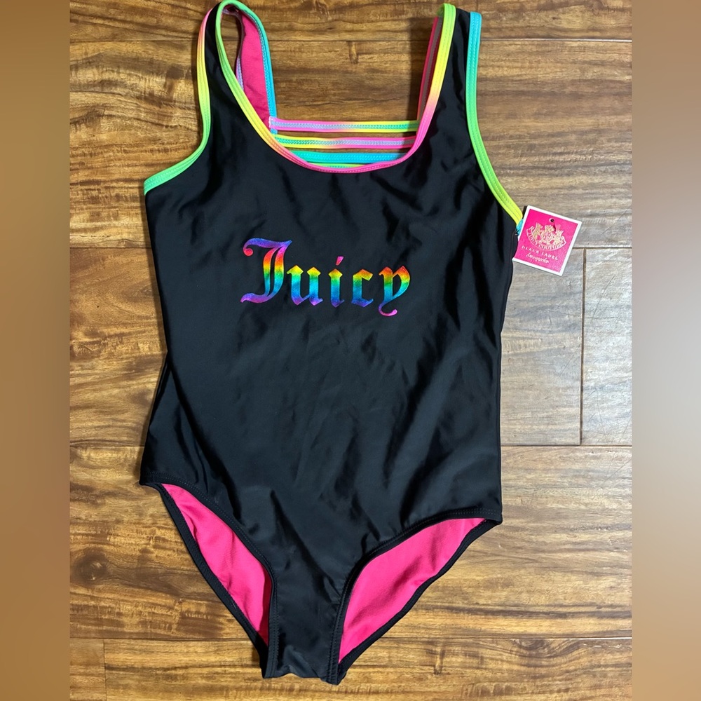 Juicy Couture Black Kids One-Piece Swimsuit